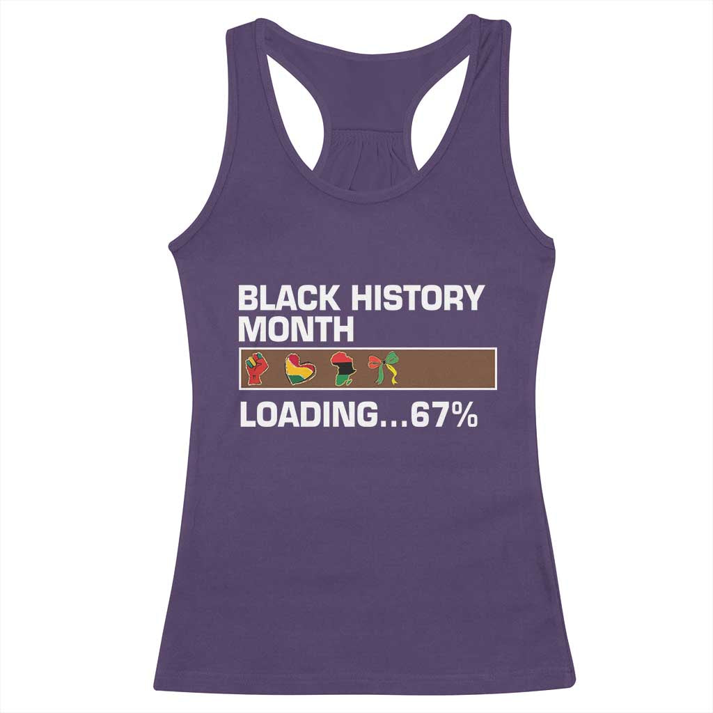 Funny Black History Month Loading Racerback Tank Top Six Seven Meme TS12 Purple Print Your Wear