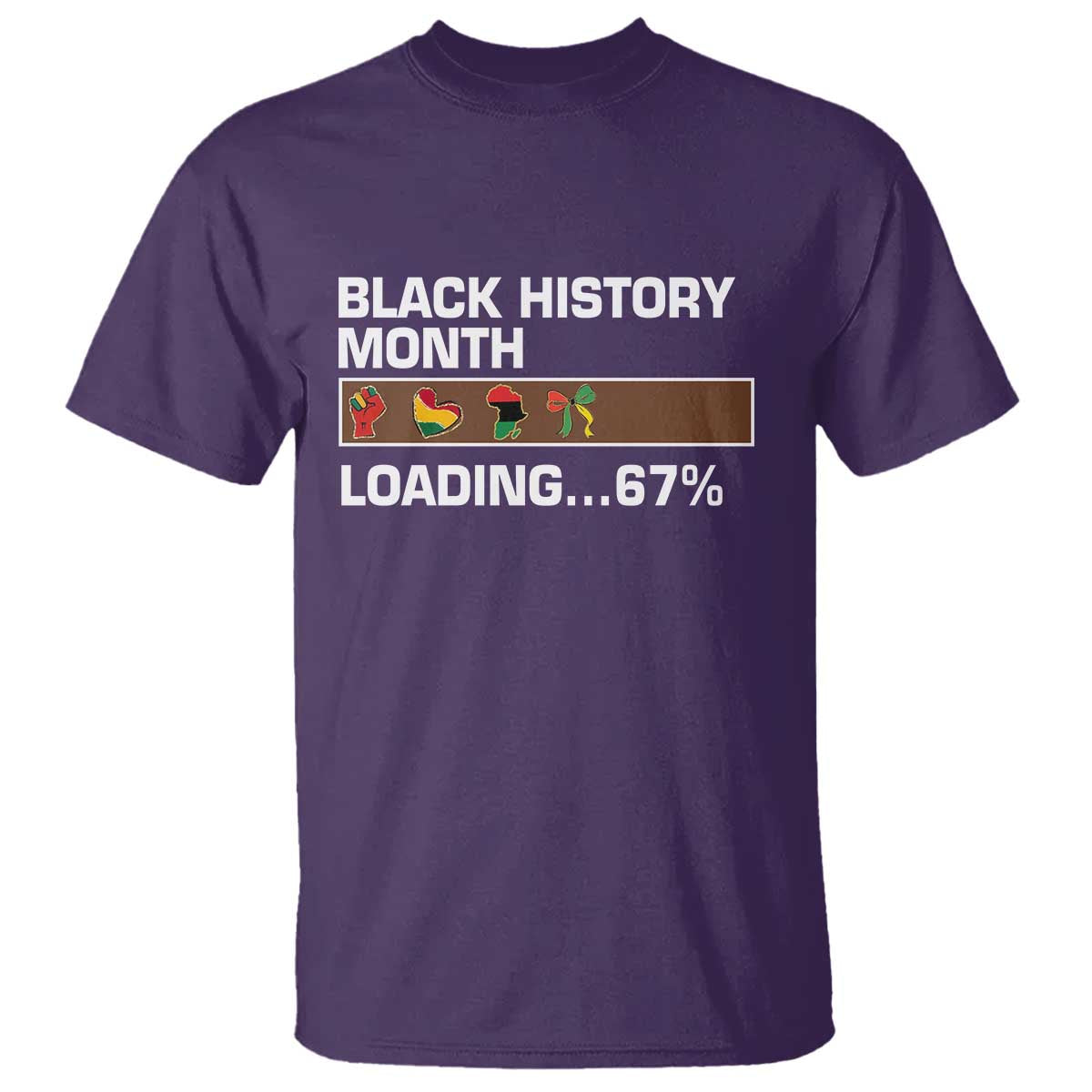 Funny Black History Month Loading T Shirt Six Seven Meme TS12 Purple Print Your Wear
