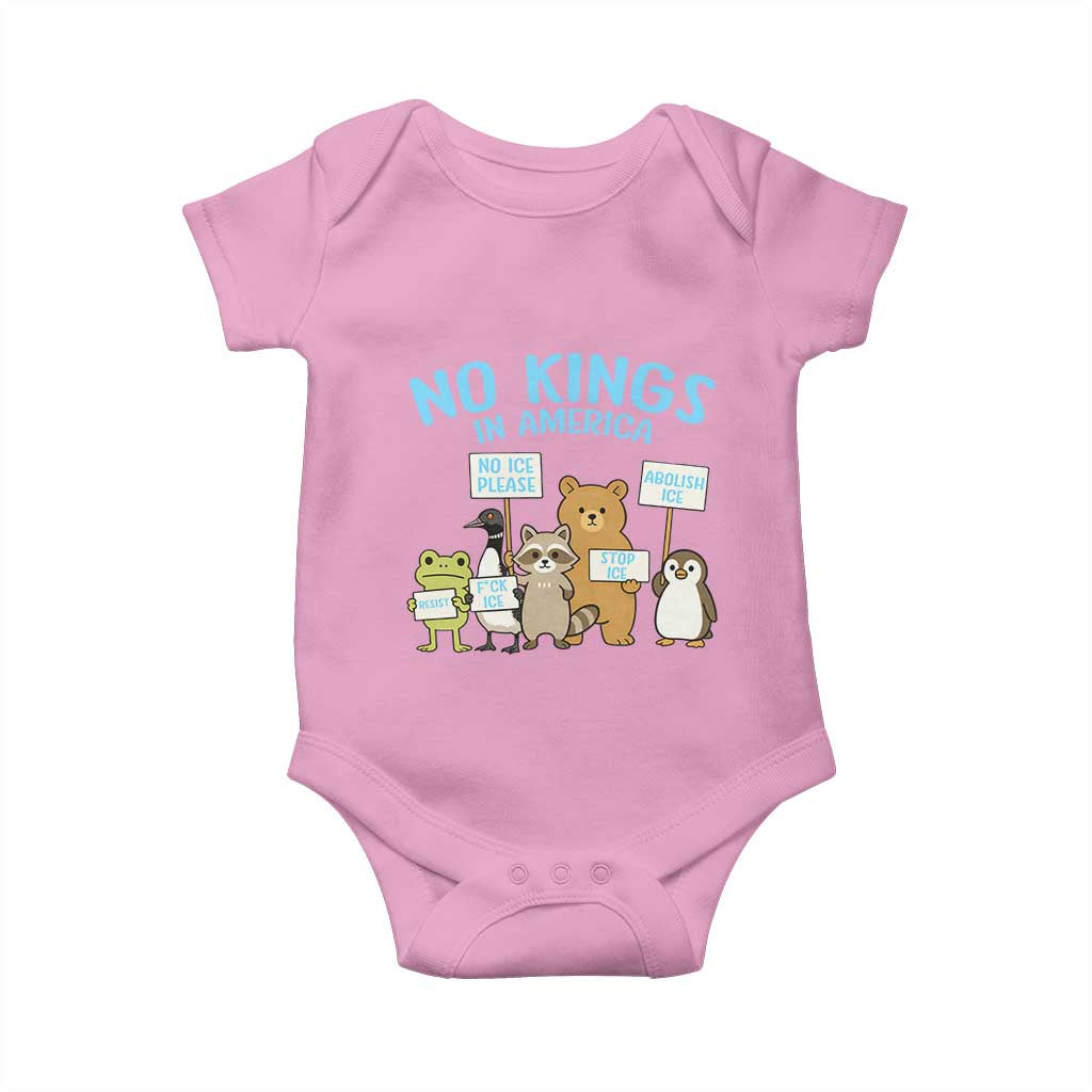 Funny Protest Animals Abolish Ice Baby Onesie Minneapolis USA Support Gift TS12 Light Pink Print Your Wear
