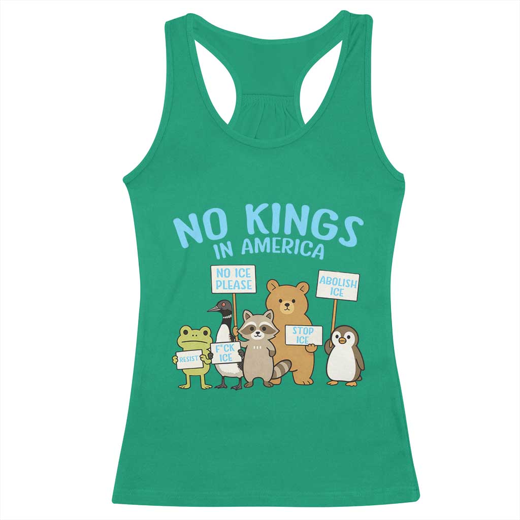 Funny Protest Animals Abolish Ice Racerback Tank Top Minneapolis USA Support Gift TS12 Irish Green Print Your Wear