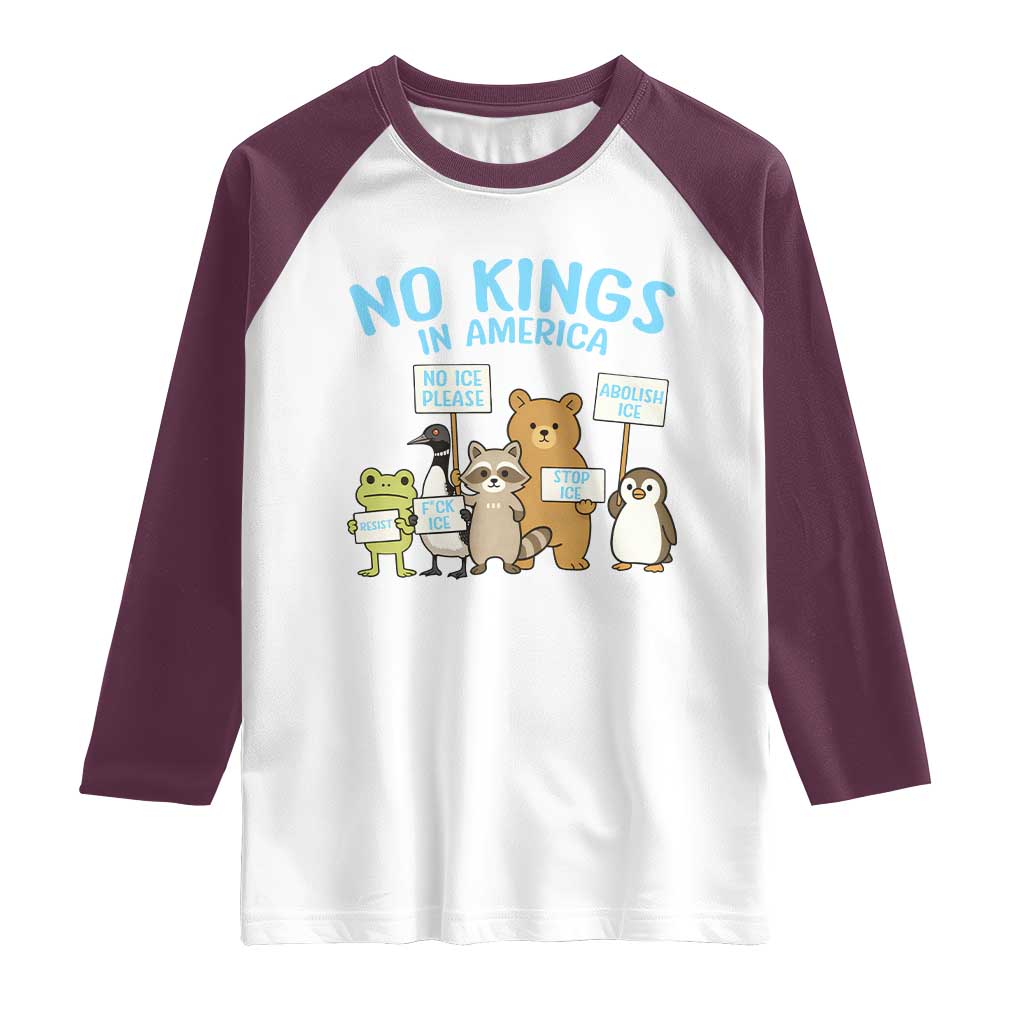 Funny Protest Animals Abolish Ice Raglan Shirt Minneapolis USA Support Gift TS12 White Maroon Print Your Wear