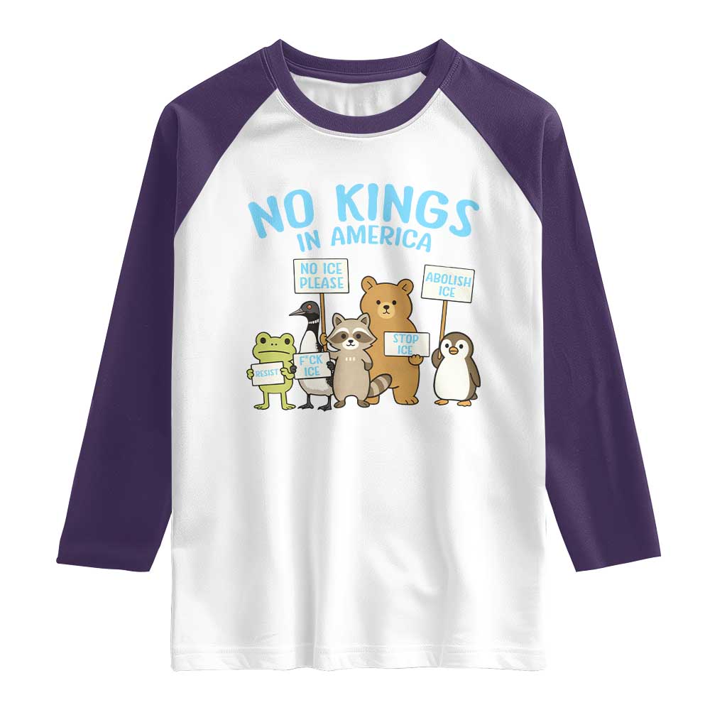 Funny Protest Animals Abolish Ice Raglan Shirt Minneapolis USA Support Gift TS12 White Purple Print Your Wear