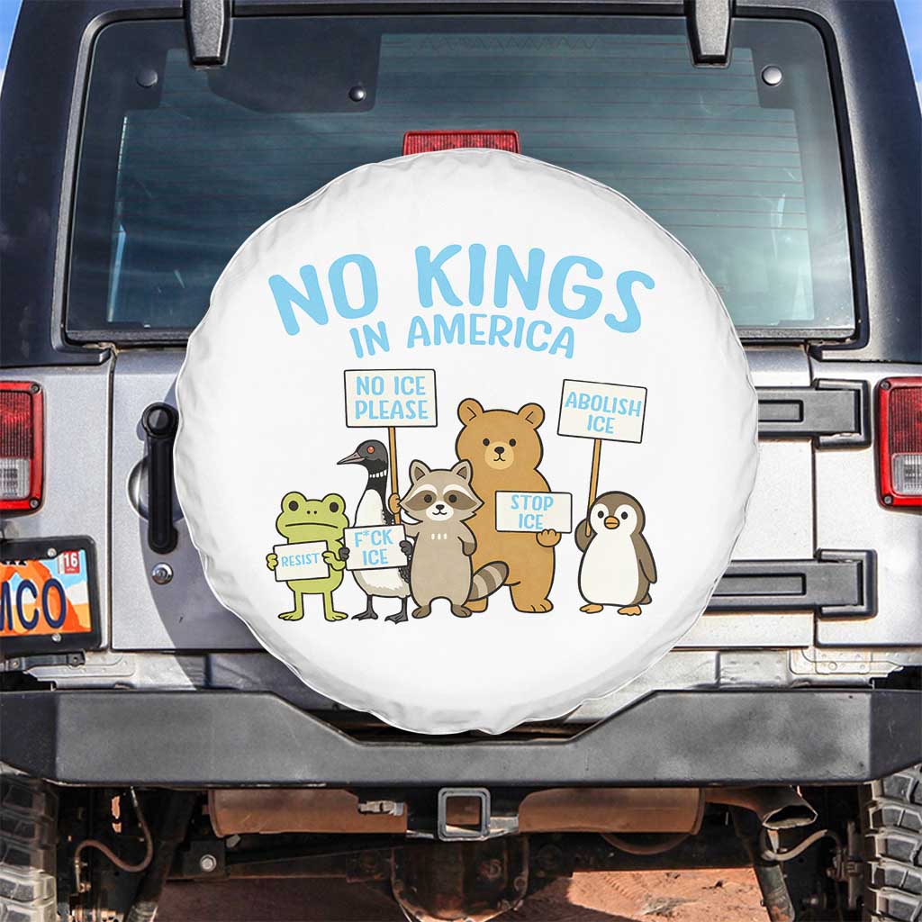 Funny Protest Animals Abolish Ice Spare Tire Cover Minneapolis USA Support Gift TS12 No hole White Print Your Wear