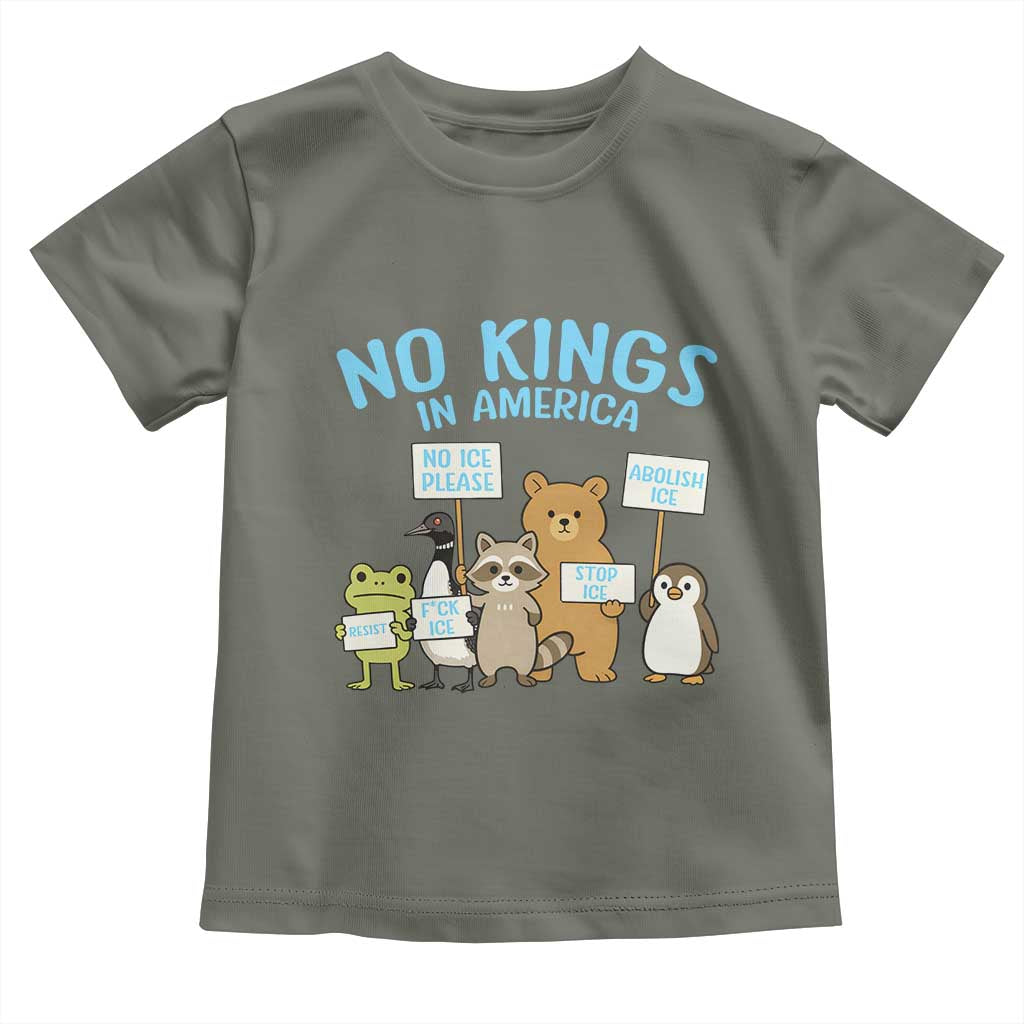 Funny Protest Animals Abolish Ice Toddler T Shirt Minneapolis USA Support Gift TS12 Military Green Print Your Wear