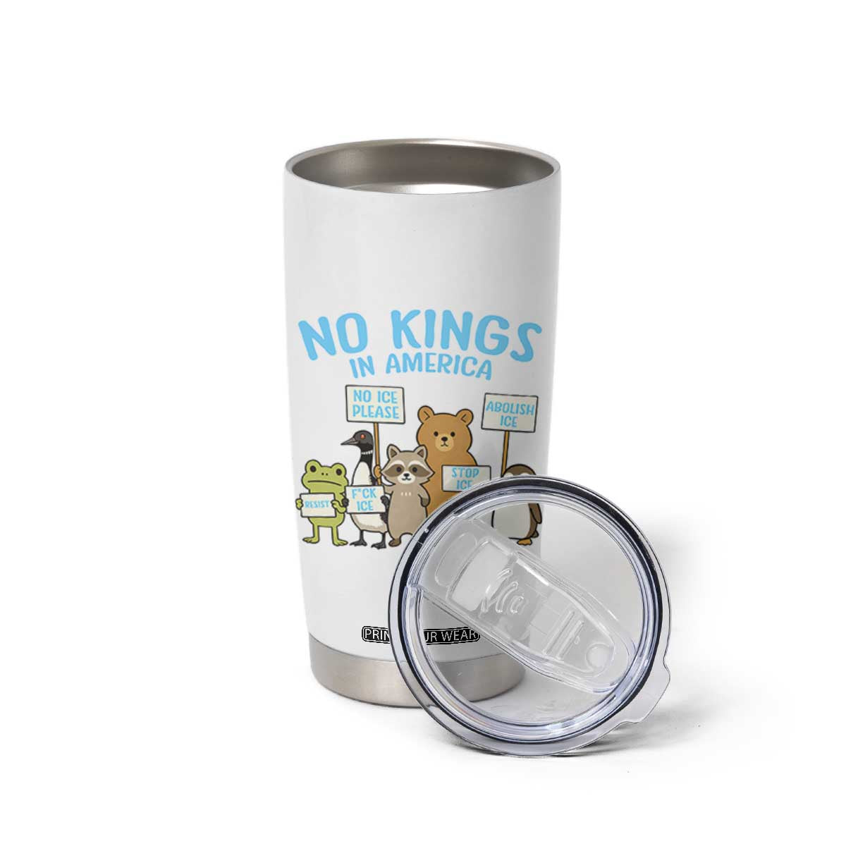Funny Protest Animals Abolish Ice Tumbler Cup Minneapolis USA Support Gift TS12 Print Your Wear