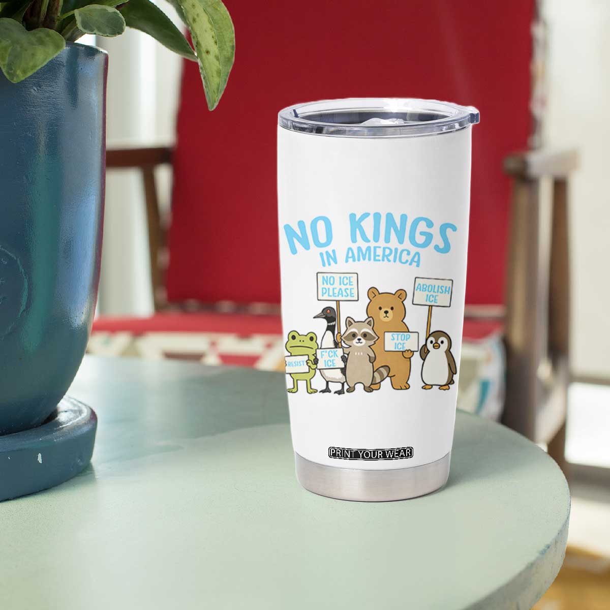 Funny Protest Animals Abolish Ice Tumbler Cup Minneapolis USA Support Gift TS12 Print Your Wear