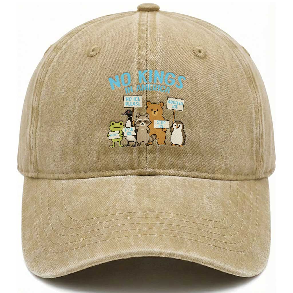 Funny Protest Animals Abolish Ice Washed Cotton Baseball Cap Minneapolis USA Support Gift TS12 Print Your Wear
