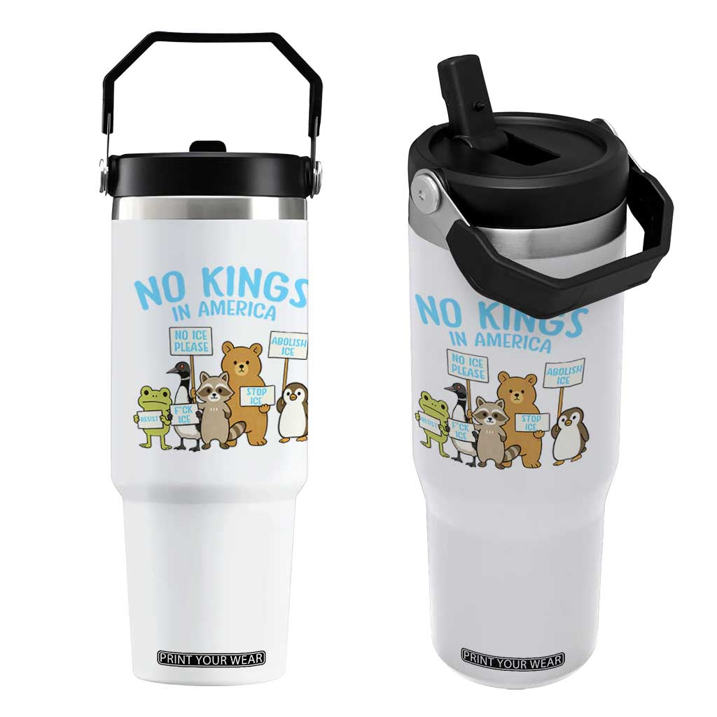 Funny Protest Animals Abolish Ice Flip Straw Tumbler Minneapolis USA Support Gift TS12 One Size: 30 oz White Print Your Wear
