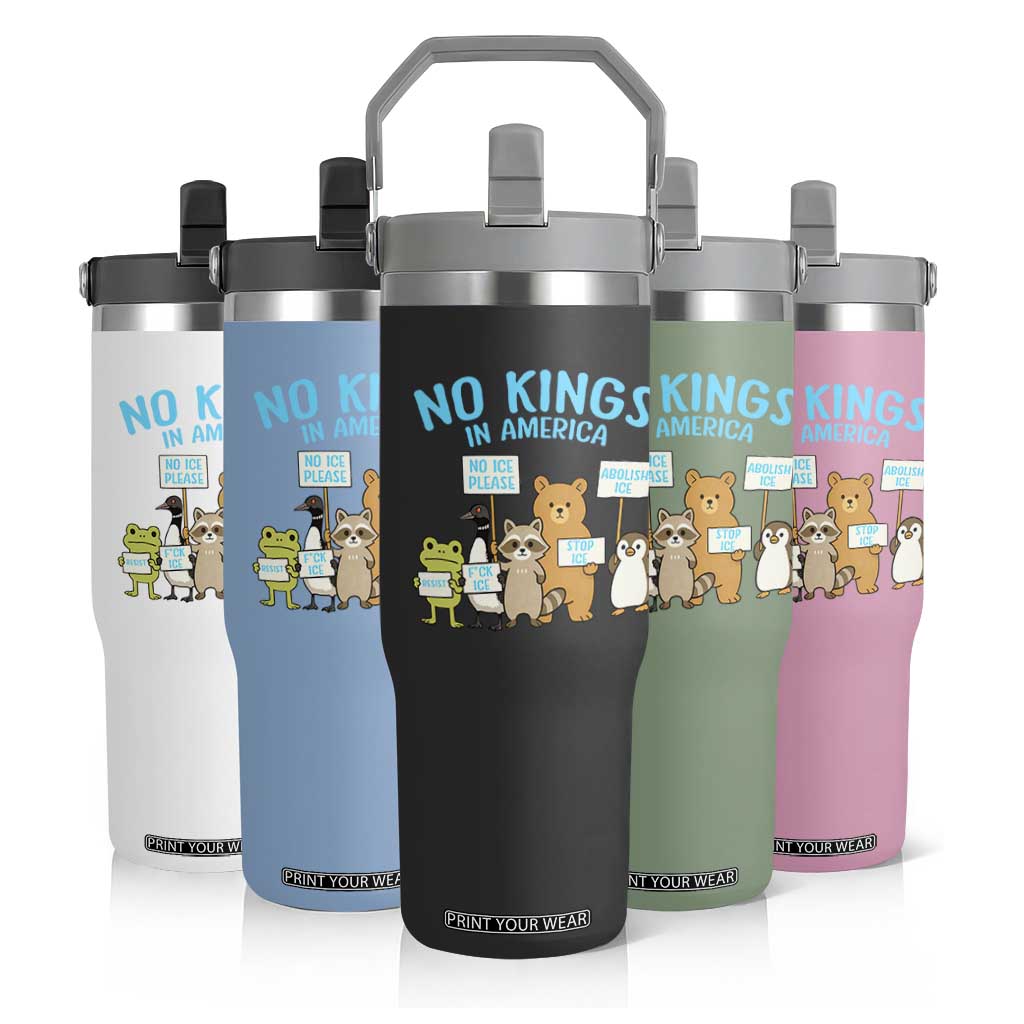 Funny Protest Animals Abolish Ice Flip Straw Tumbler Minneapolis USA Support Gift TS12 Print Your Wear