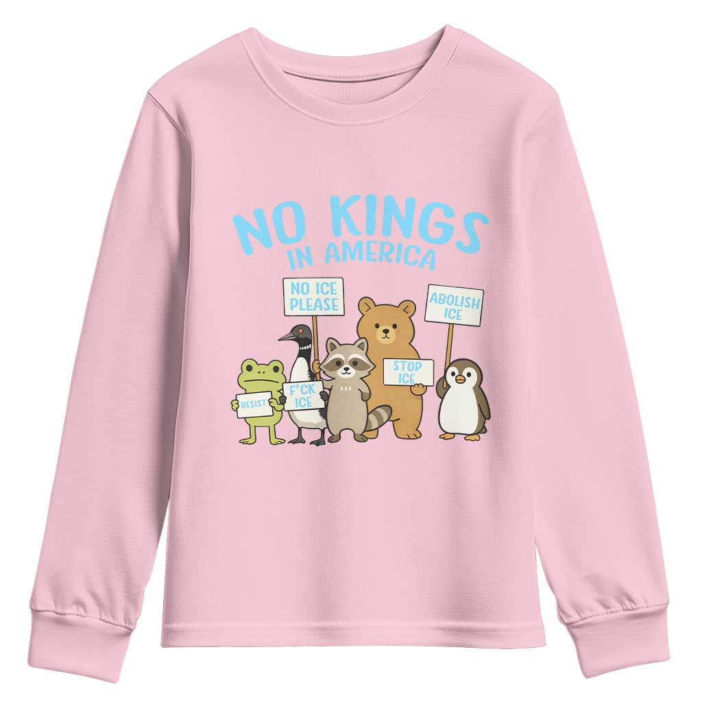 Funny Protest Animals Abolish Ice Youth Sweatshirt Minneapolis USA Support Gift TS12 Light Pink Print Your Wear