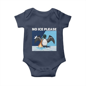 Funny Fire Breathing Loon Baby Onesie No Ice Please TS12 Navy Print Your Wear