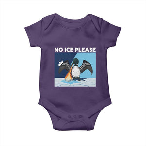Funny Fire Breathing Loon Baby Onesie No Ice Please TS12 Purple Print Your Wear
