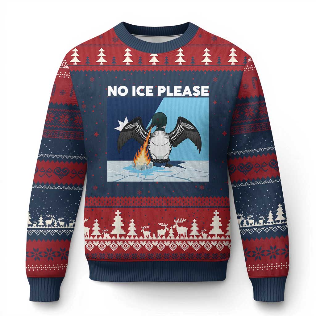 Funny Fire Breathing Loon Ugly Christmas Sweater No Ice Please TS12 Navy Red Print Your Wear