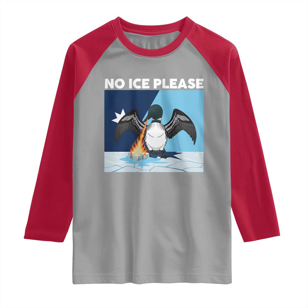 Funny Fire Breathing Loon Raglan Shirt No Ice Please TS12 Sport Gray Red Print Your Wear