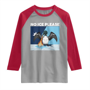 Funny Fire Breathing Loon Raglan Shirt No Ice Please TS12 Sport Gray Red Print Your Wear