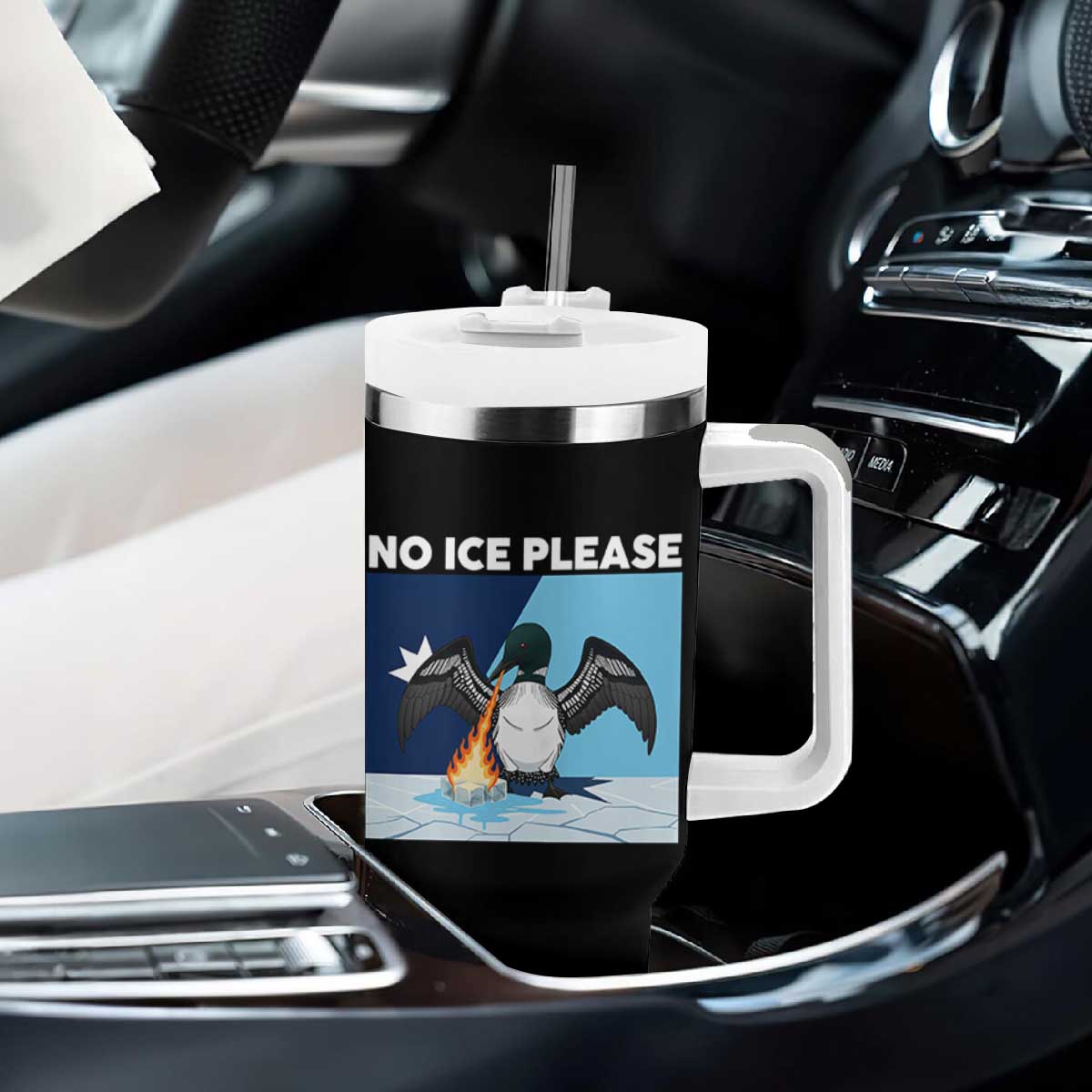 Funny Fire Breathing Loon Tumbler With Handle No Ice Please TS12 Print Your Wear