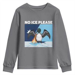 Funny Fire Breathing Loon Youth Sweatshirt No Ice Please TS12 Charcoal Print Your Wear