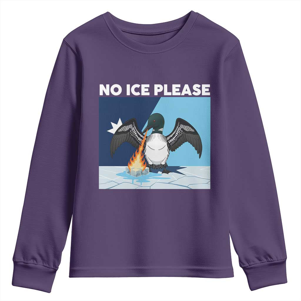Funny Fire Breathing Loon Youth Sweatshirt No Ice Please TS12 Purple Print Your Wear