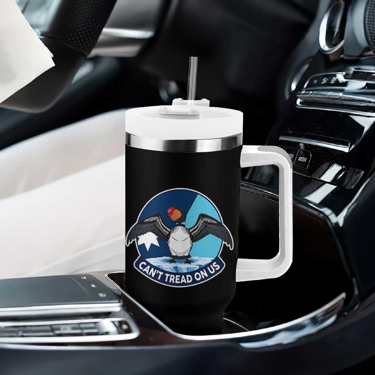 Can Not Tread On Us Tumbler With Handle Common Loon No Ice Please TS12 Print Your Wear