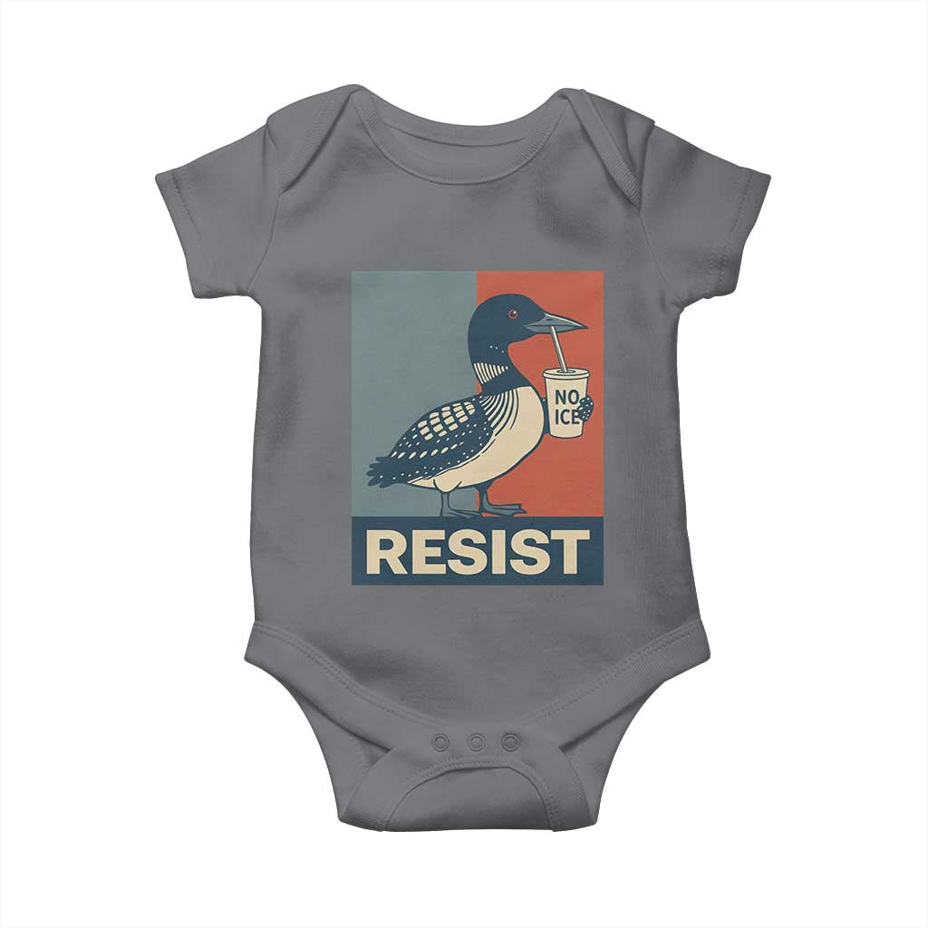 Funny Minnesota Common Loon Baby Onesie No Ice Please TS12 Charcoal Print Your Wear