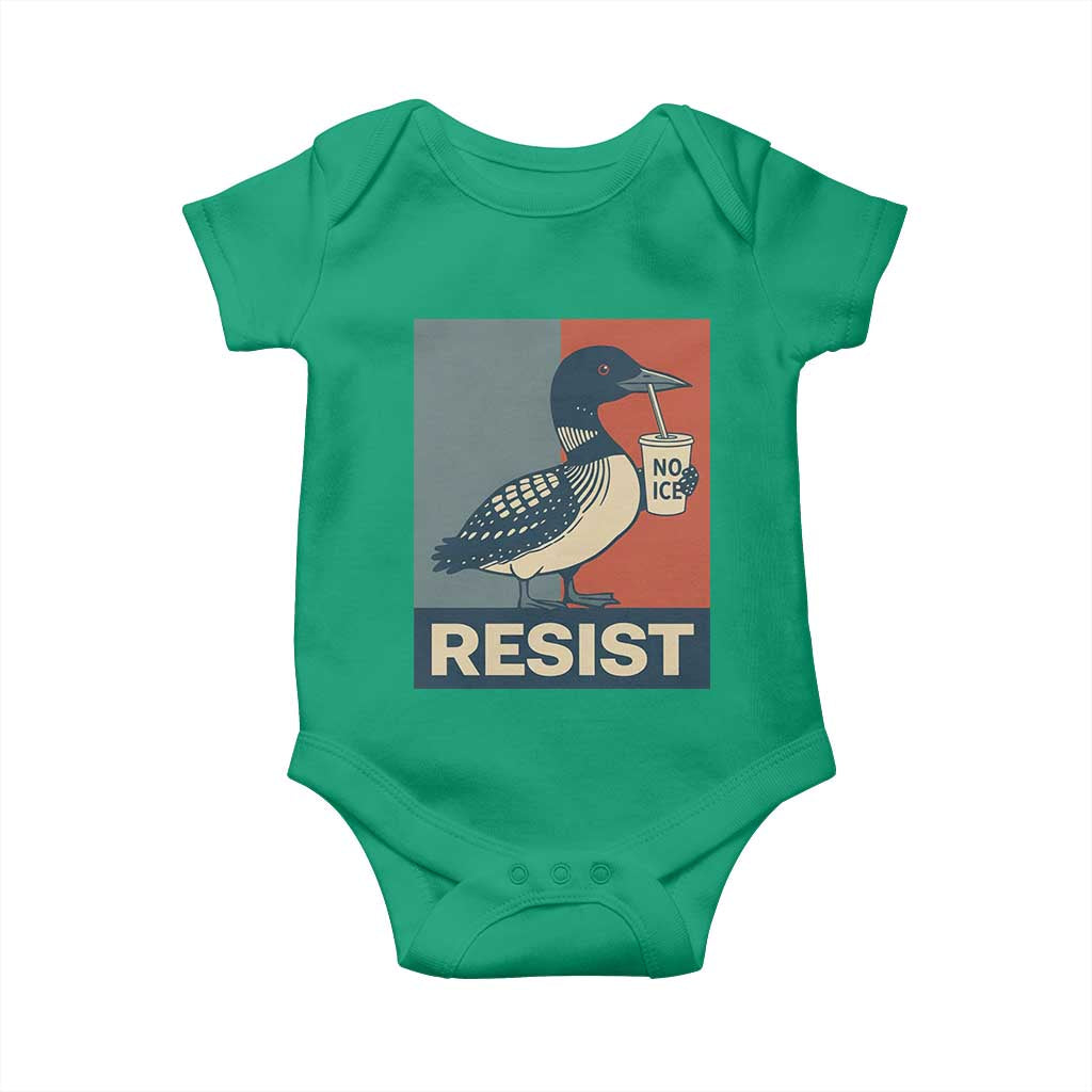 Funny Minnesota Common Loon Baby Onesie No Ice Please TS12 Irish Green Print Your Wear