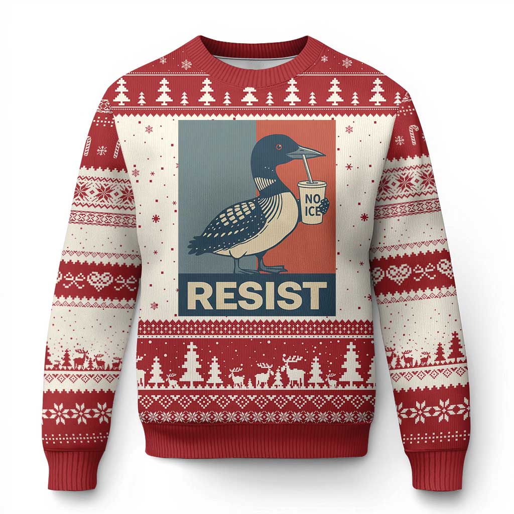 Funny Minnesota Common Loon Ugly Christmas Sweater No Ice Please TS12 Beige Red Print Your Wear