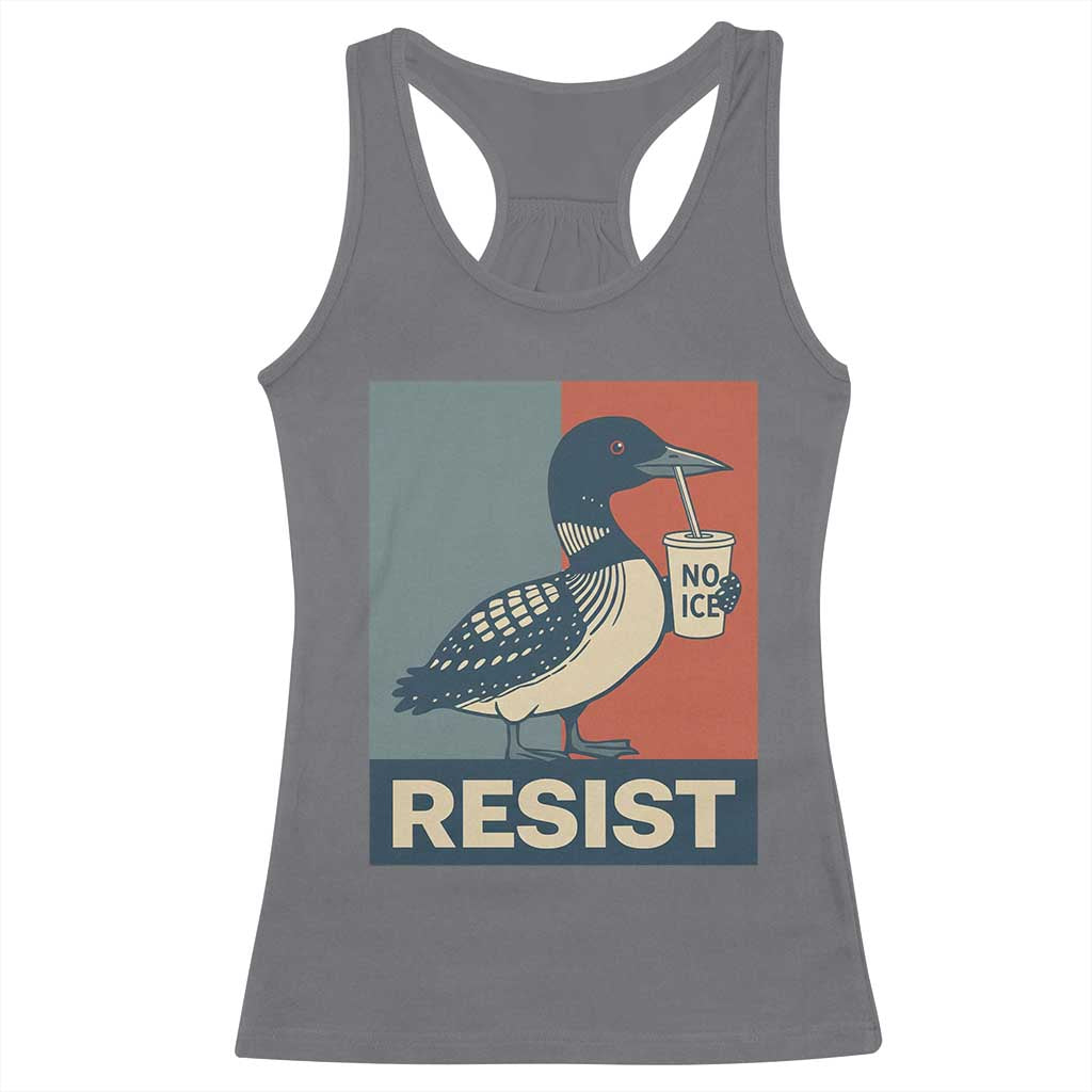 Funny Minnesota Common Loon Racerback Tank Top No Ice Please TS12 Charcoal Print Your Wear