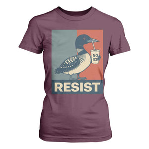 Funny Minnesota Common Loon T Shirt For Women No Ice Please TS12 Maroon Print Your Wear