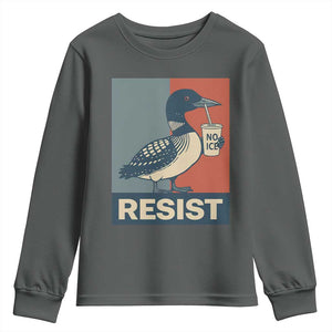 Funny Minnesota Common Loon Youth Sweatshirt No Ice Please TS12 Dark Heather Print Your Wear