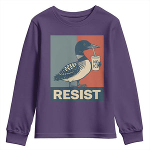 Funny Minnesota Common Loon Youth Sweatshirt No Ice Please TS12 Purple Print Your Wear