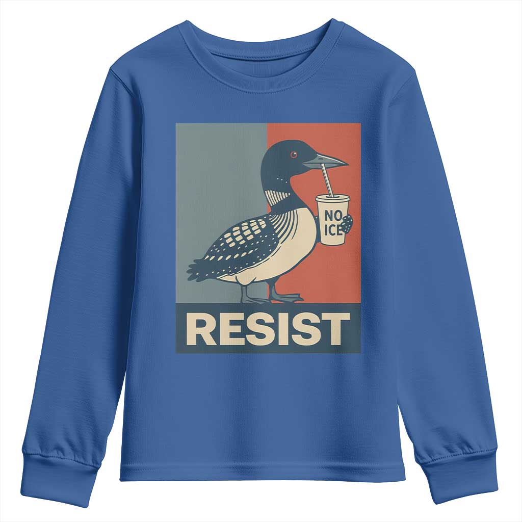 Funny Minnesota Common Loon Youth Sweatshirt No Ice Please TS12 Royal Blue Print Your Wear