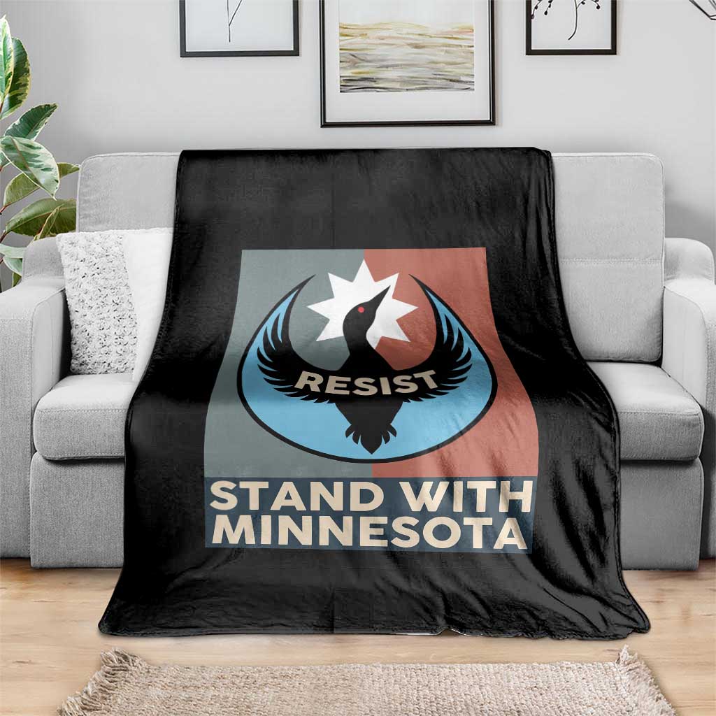 Stand With Minnesota Throw Blanket Common Loon Pride Support TS12 Print Your Wear