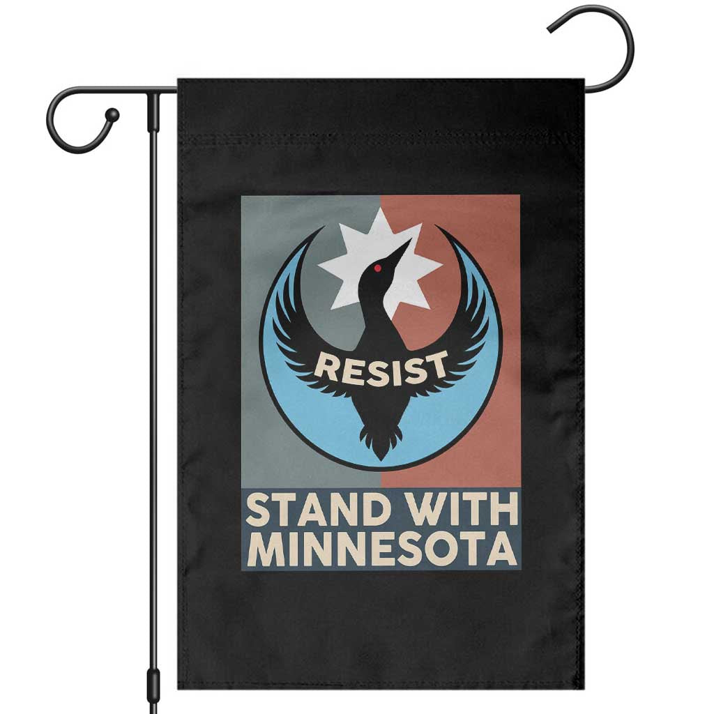 Stand With Minnesota Garden Flag Common Loon Pride Support TS12 Black Print Your Wear
