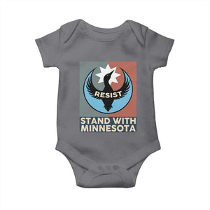 Stand With Minnesota Baby Onesie Common Loon Pride Support TS12 Charcoal Print Your Wear