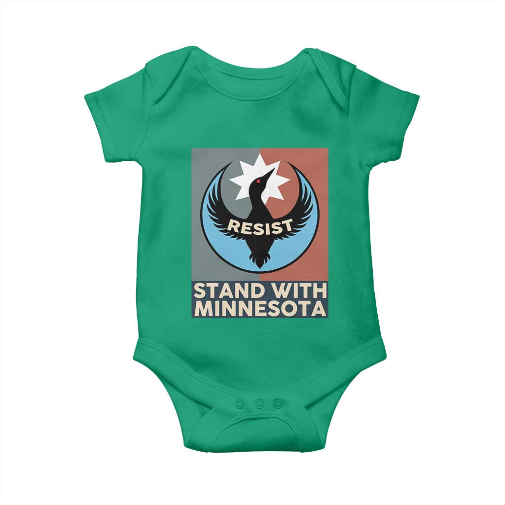 Stand With Minnesota Baby Onesie Common Loon Pride Support TS12 Irish Green Print Your Wear