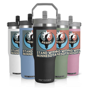 Stand With Minnesota Flip Straw Tumbler Common Loon Pride Support TS12 Print Your Wear