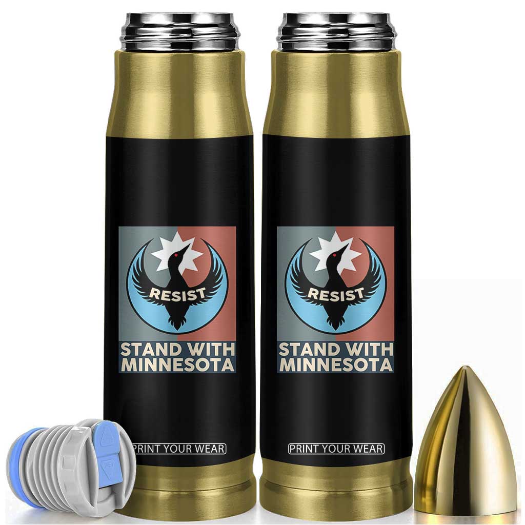 Stand With Minnesota Bullet Tumbler Common Loon Pride Support TS12 Black Print Your Wear
