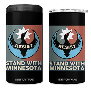 Stand With Minnesota 4 in 1 Can Cooler Tumbler Common Loon Pride Support TS12 One Size: 16 oz Black Print Your Wear