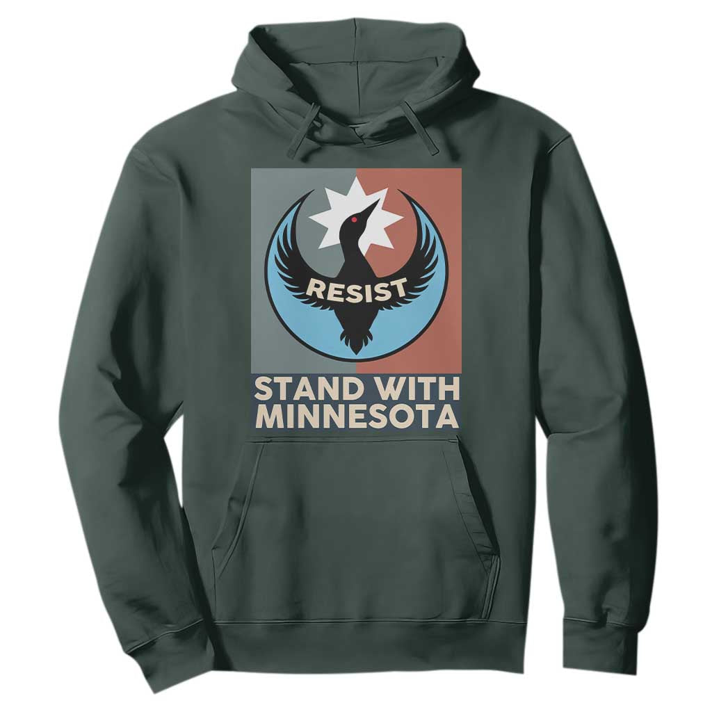 Stand With Minnesota Hoodie Common Loon Pride Support TS12 Dark Forest Green Print Your Wear