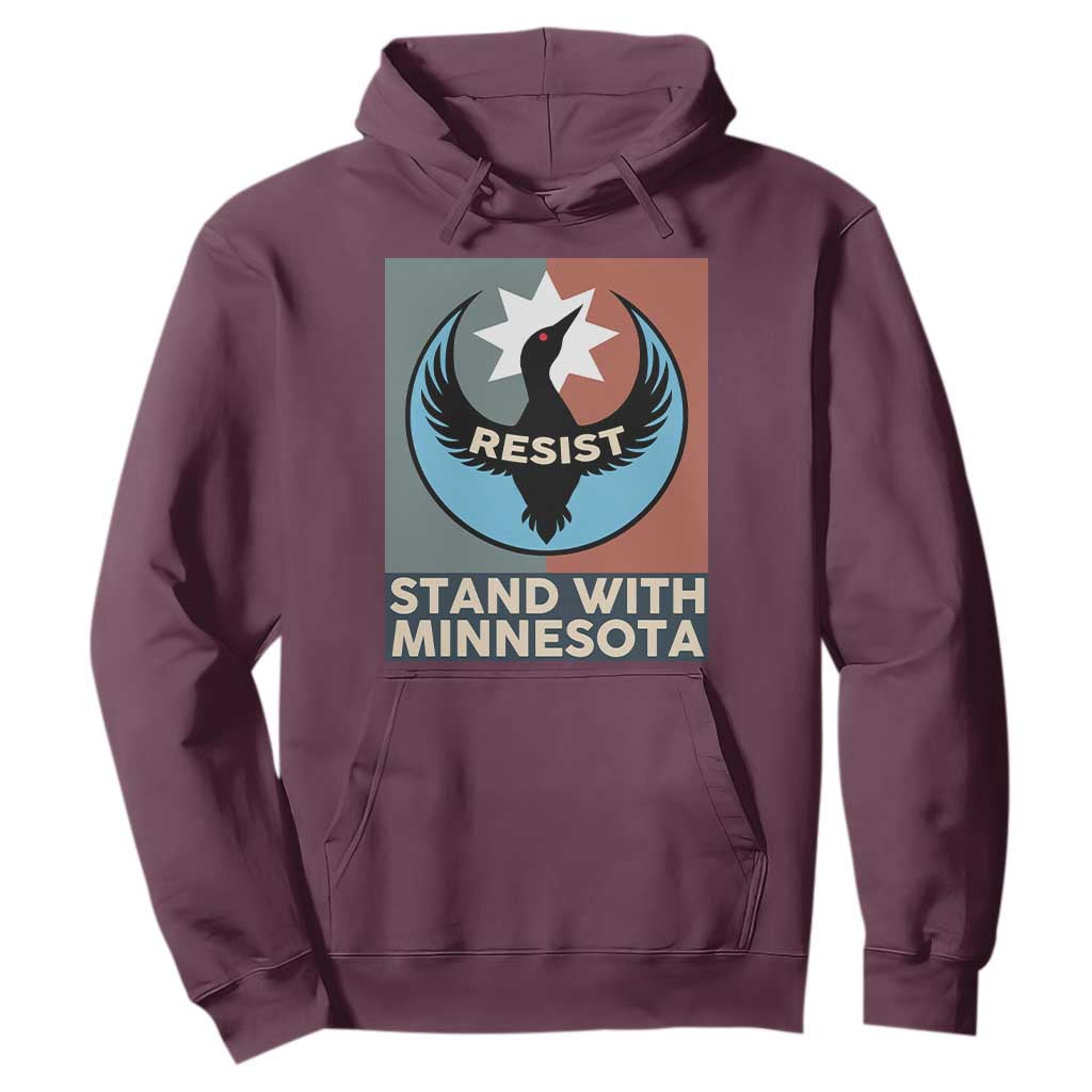 Stand With Minnesota Hoodie Common Loon Pride Support TS12 Maroon Print Your Wear
