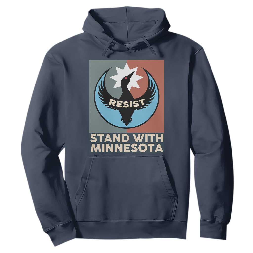 Stand With Minnesota Hoodie Common Loon Pride Support TS12 Navy Print Your Wear