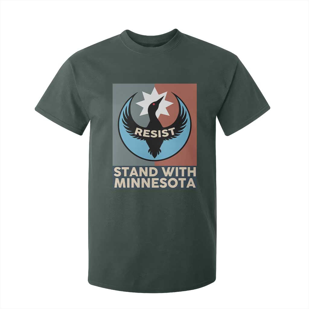 Stand With Minnesota T Shirt For Kid Common Loon Pride Support TS12 Dark Forest Green Print Your Wear