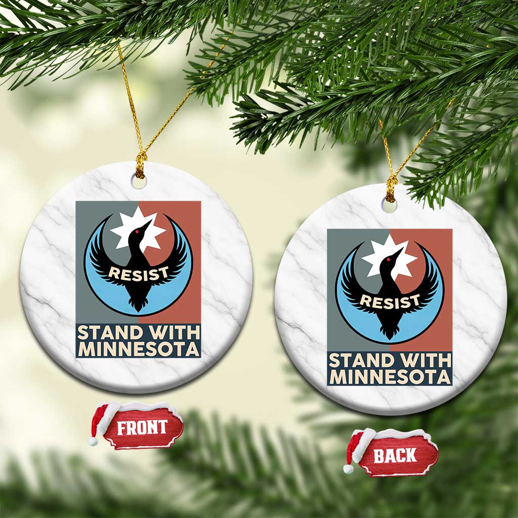 Stand With Minnesota Ceramic Ornament Common Loon Pride Support TS12 1pc White Marble Print Your Wear