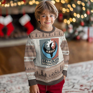 Stand With Minnesota Ugly Christmas Sweater Common Loon Pride Support TS12 Mocha Mousse Print Your Wear
