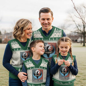 Stand With Minnesota V-Neck Knit Sweater Vest Common Loon Pride Support TS12 Beige Green Print Your Wear