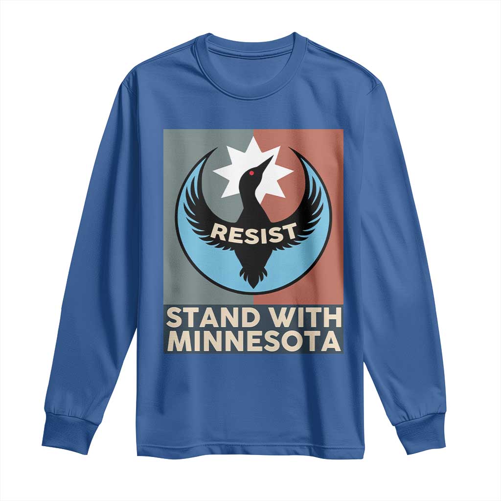 Stand With Minnesota Long Sleeve Shirt Common Loon Pride Support TS12 Royal Blue Print Your Wear