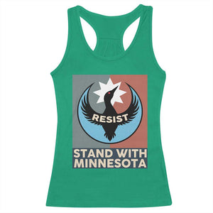 Stand With Minnesota Racerback Tank Top Common Loon Pride Support TS12 Irish Green Print Your Wear