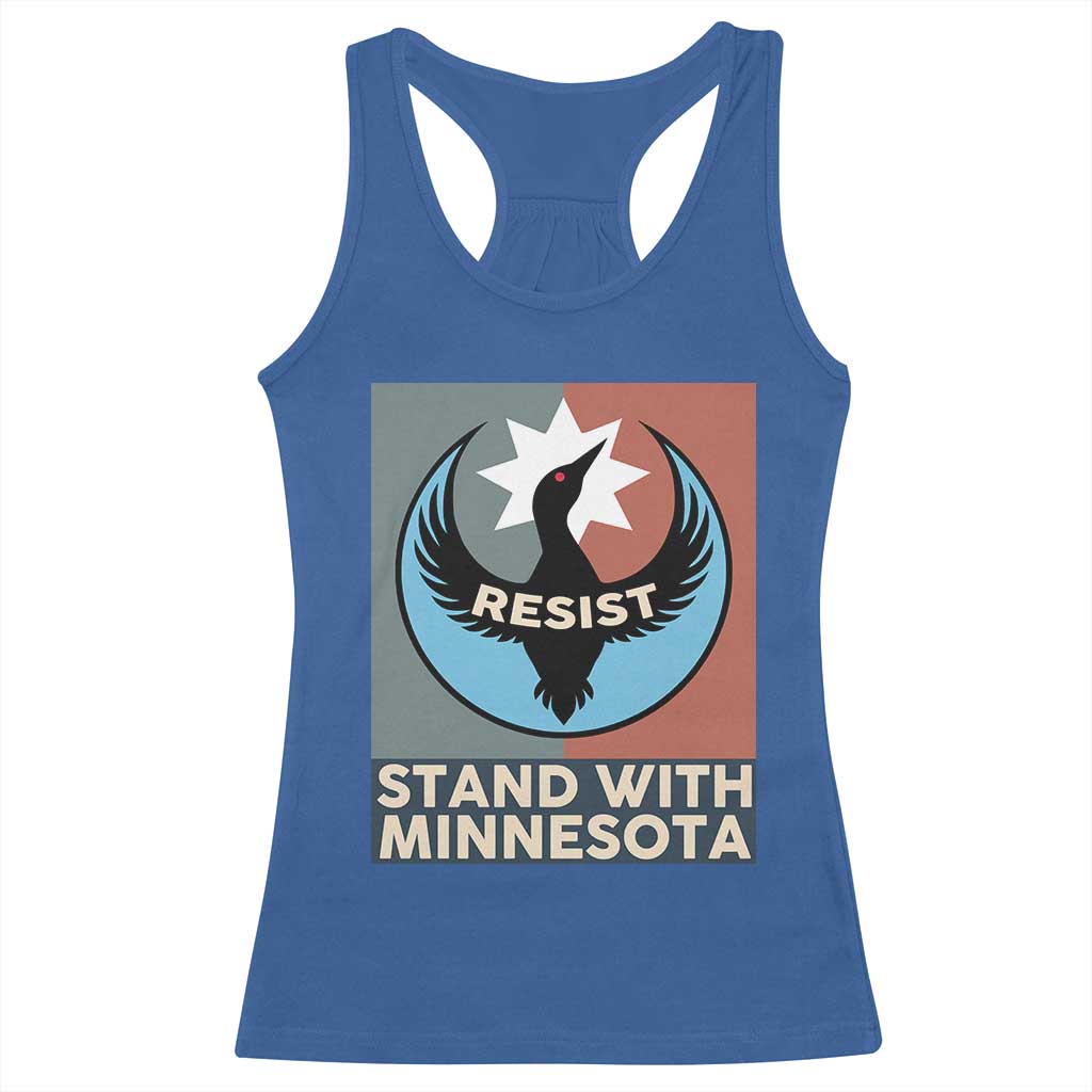 Stand With Minnesota Racerback Tank Top Common Loon Pride Support TS12 Royal Blue Print Your Wear