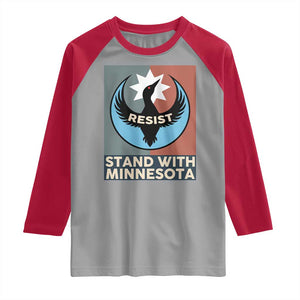 Stand With Minnesota Raglan Shirt Common Loon Pride Support TS12 Sport Gray Red Print Your Wear