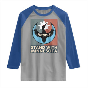 Stand With Minnesota Raglan Shirt Common Loon Pride Support TS12 Sport Gray Royal Print Your Wear
